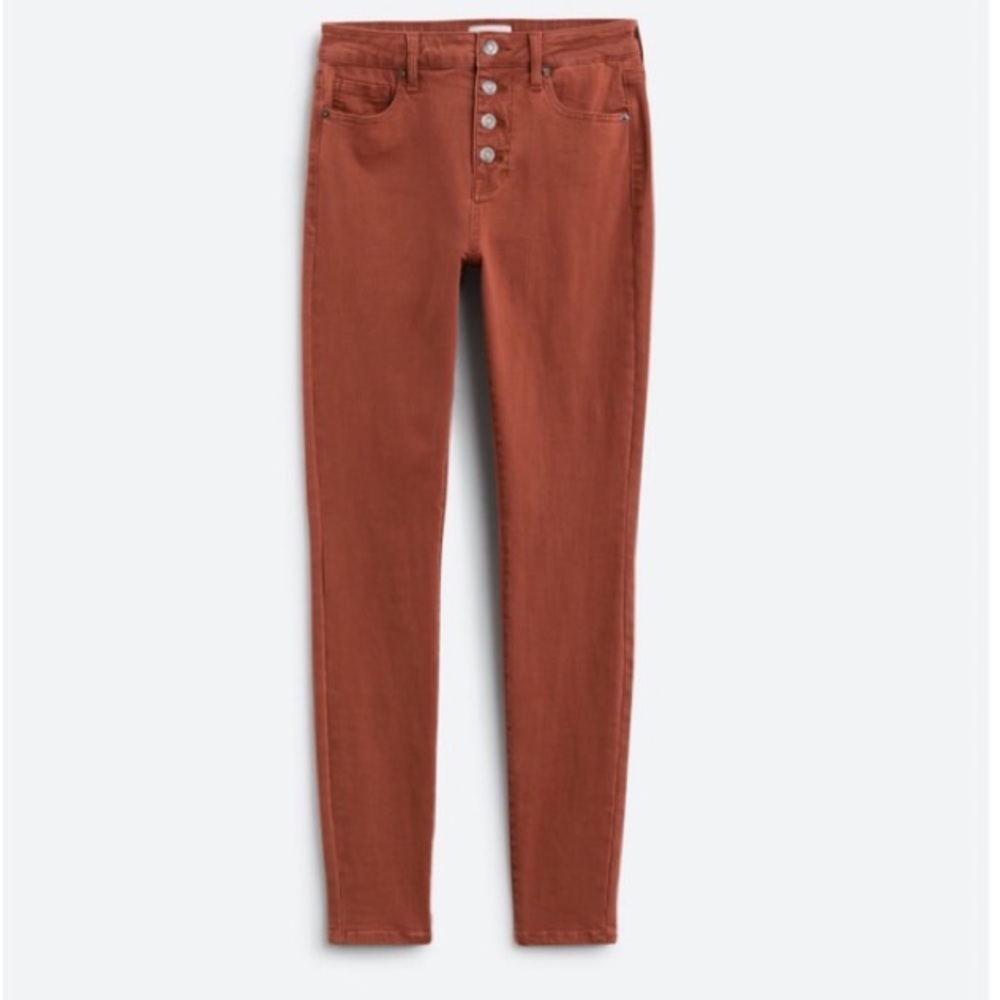 Pistola Arianna High Rise Button Front Skinny Jean Burnt Orange Size 31